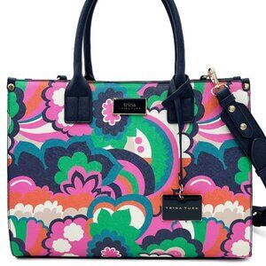 Trina Turk Floral Cloud Without Stripe Printed Midsize Satchel NWT